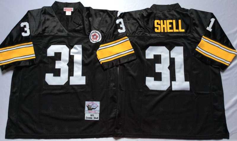 Steelers 31 Donnie Shell Black M&N Throwback Jersey->nfl m&n throwback->NFL Jersey
